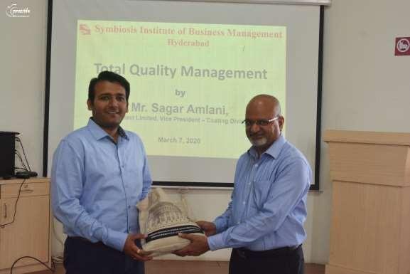 Dr. Sagar Amlani was felicitated by Dr. Laeequddin - SIBM-H